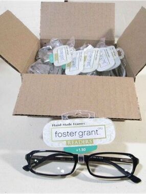 Foster Grant Black Rectangular Reading Glasses +1.50